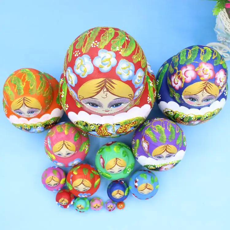 Bonecas de Aninhamento dos Desenhos Bonecas para o Bebê 20cm de Madeira Russa Animados Tradicionais Matryoshka Crianças Brinquedo & Presente 15 Pçs 3 China russian nesting dolls Suppliers