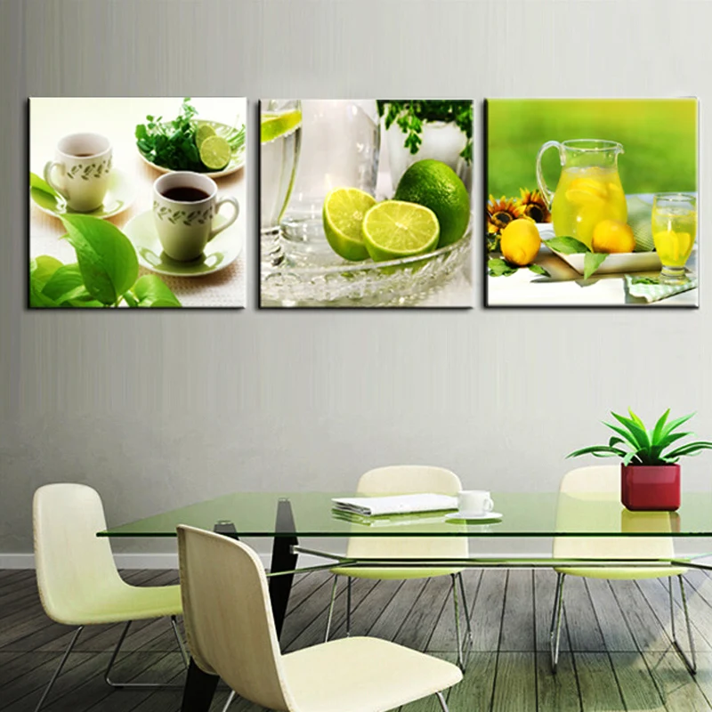 3 piece canvas art for the restaurant fruit wall decor ...