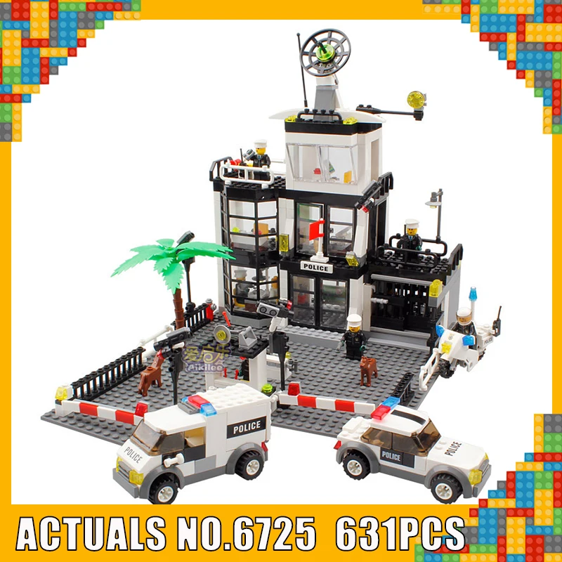 

631 Pcs City Police Station 6725 Building Blocks Action Figure Baby Toys Children Building Bricks Compatible with Legoe 6725