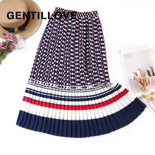 Женские модные длинные юбки с рисунком, повседневные плиссированные юбки макси с высокой талией, женские летние винтажные полосатые миди рубашки в стиле бохо