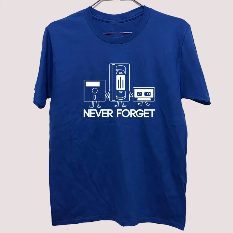 Модные новые мужские футболки с коротким рукавом, с принтом "Never Forget Floppy Disc кассета VHS Tech Geek", мужские майки, футболки