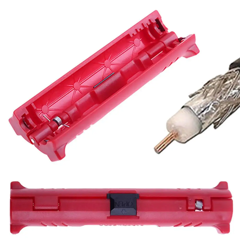 

1pc Universal Multifunctional Manual Coaxial Wire Cable Stripper Cutter Knife Crimper Stripping Tool