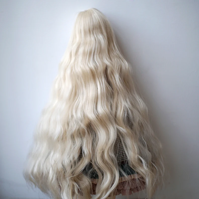 Парик для куклы Bjd SD высокотемпературный шелк Золотая бахрома длинные вьющиеся