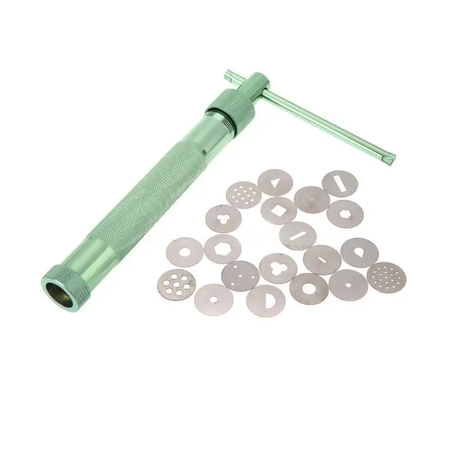 

Sugar Paste Extruder For Clay Fimo Craft Gun Cake Sculpture Decoration 20 Tips cookie presses Fondant tool