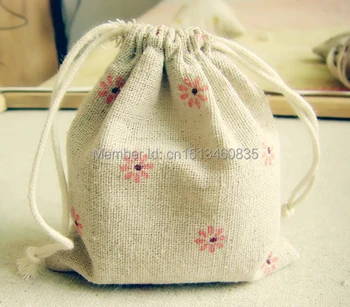 

100pcs/lot CBRL jute/linen/flax drawstring bag&pouch for cosmetic/corns,Various colors,size customized,wholesale