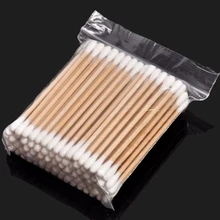 1 упак./лот Для женщин Красота Макияж Ватные палочки детские двойной голова ватные Make Up древесины Щупы для мангала нос, уши Тематические товары про рептилий и земноводных Косметика Здоровье и гигиена