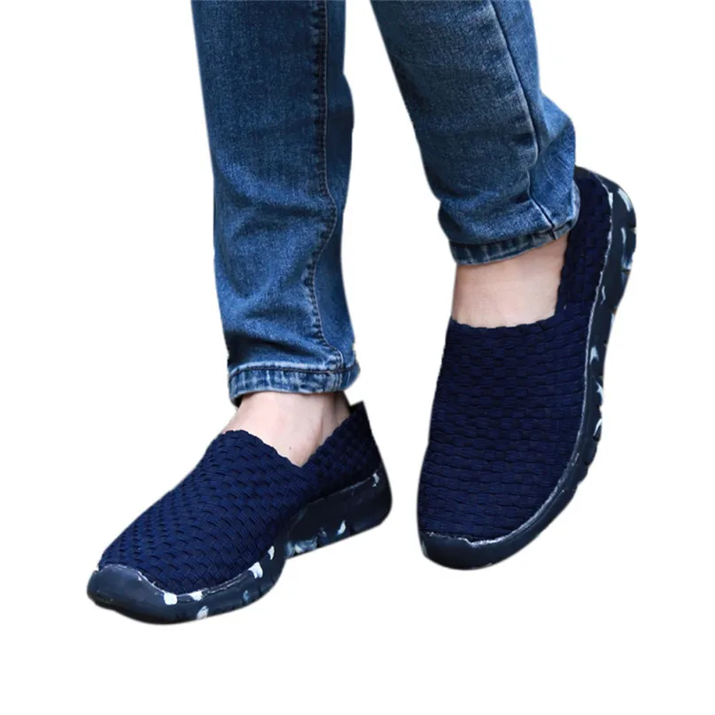 Comfortable Shoes Women Woven Flat Breathable Shallow Mouth Lazy Slip Resistant Leisure Sport Shoe Running Shoes Adult #2O24#F (5)