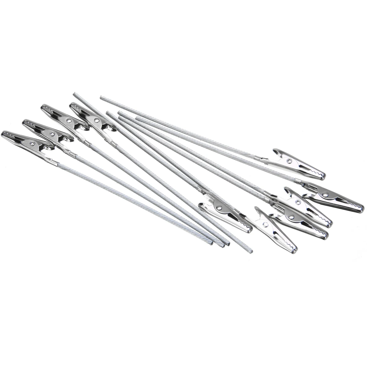 10pcs 4.7inch Non-insulated Electric Test Crocodile Metal Alligator Clips Clamp for Electrical Laboratory Electric Testing Work