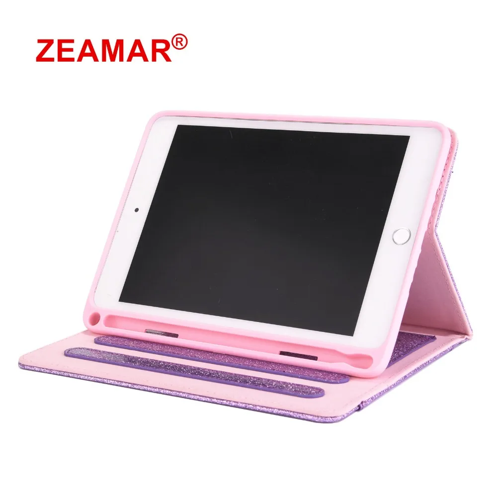 

For iPad Mini 1/2/3/4/5 2019 Case Luxury PU Leather Glitter Cover Smart Stand With Pen Slot Cover For ipad Mini 7.9 inch Case