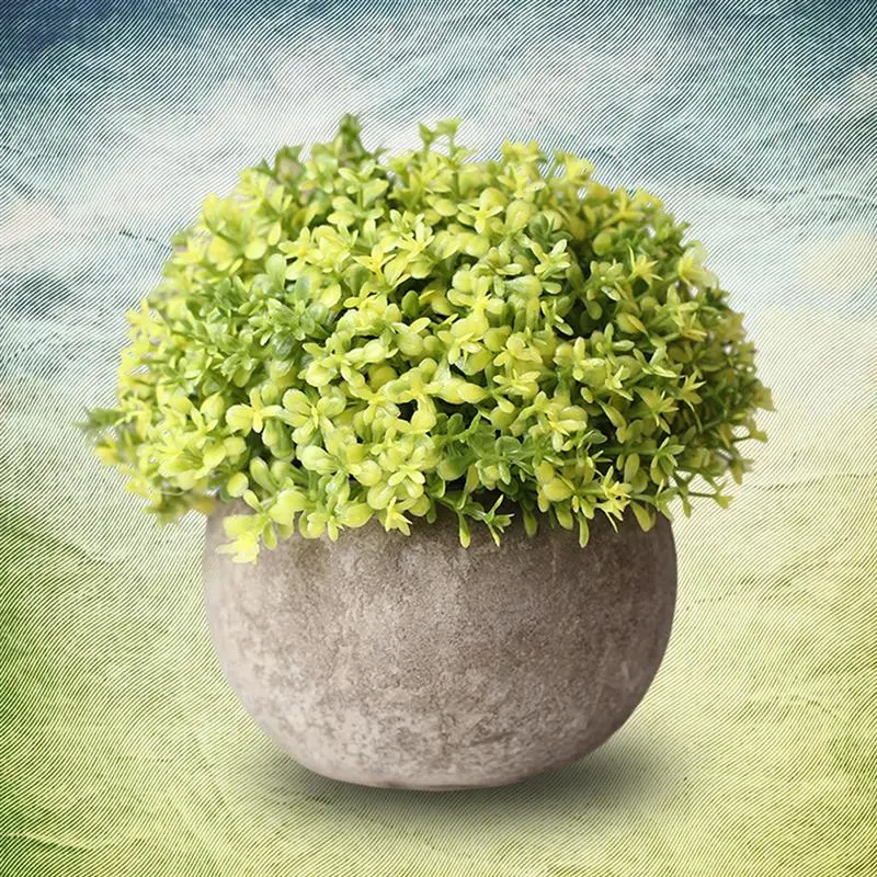 Artificial Plant Vintage Plastic Potted Green Fake Plant Decor Plant Artificial Planters Indoor