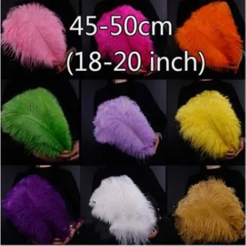 

Free shipping 100 pcs/lot 45-50 cm 18-20" Top quality Fluffy white Ostrich feather wedding decoration Supplies
