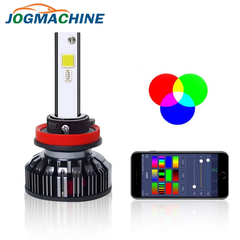 Новые Автомобильные светодиодные фары RGB с цветным голосовым управлением