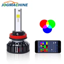 Новые Автомобильные светодиодные фары RGB с цветным голосовым