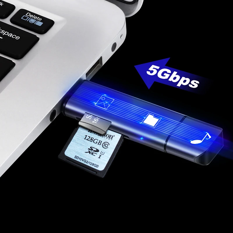 Lungfish type C и micro USB и USB 3 в 1 SD TF OTG Кардридер высокоскоростной USB 3,0 TF/SD для Android Компьютерный удлинитель-переходник