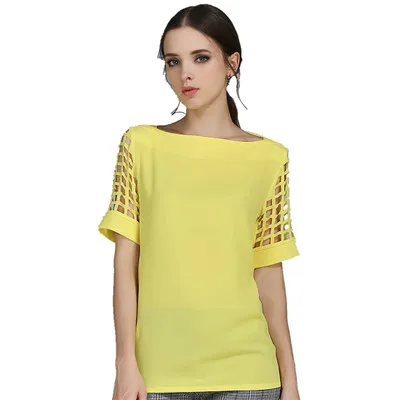 Женская шифоновая блузка с коротким рукавом|chiffon blouses shirts|blouse shirtchiffon blouse |