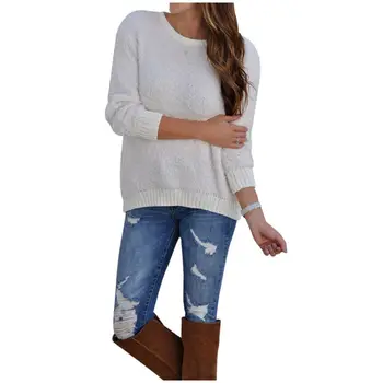 

Winter Casual Women Sweater Long Sleeve Knitted Pullover Sweater Streetwear Clothing Tops