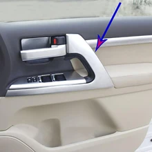 Хромированная Автомобильная накладка на внутреннюю дверную ручку, накладка на дверную чашу, наклейки, украшение для Toyota Land Cruiser LC200, аксессуары