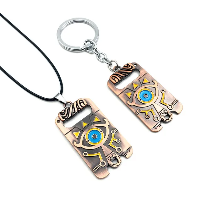Cheap The Legend of Zelda Breath of the Wild Keychain Game Choker Vintage Necklace Big eyes Logo alloy Pendant Charm jewelry for fans