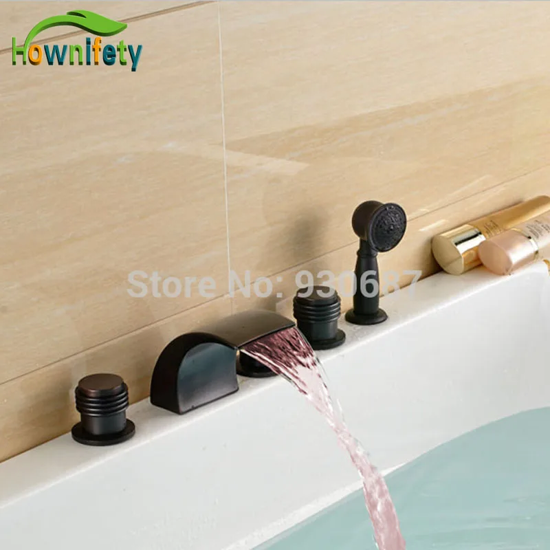 Led Color Changing Oil Rubbed Bronze Bathtub Faucet Three Levers