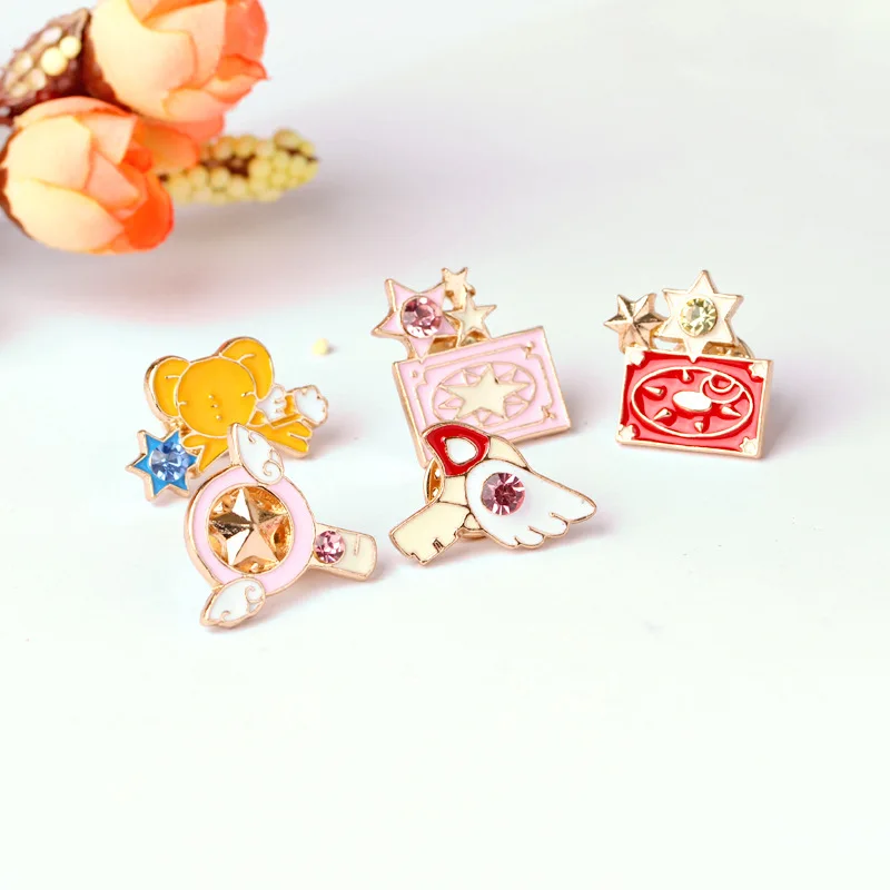 Японии аниме Card Captor Sakura Клоу карты крылья звезда палка птица Kero брошь Булавки