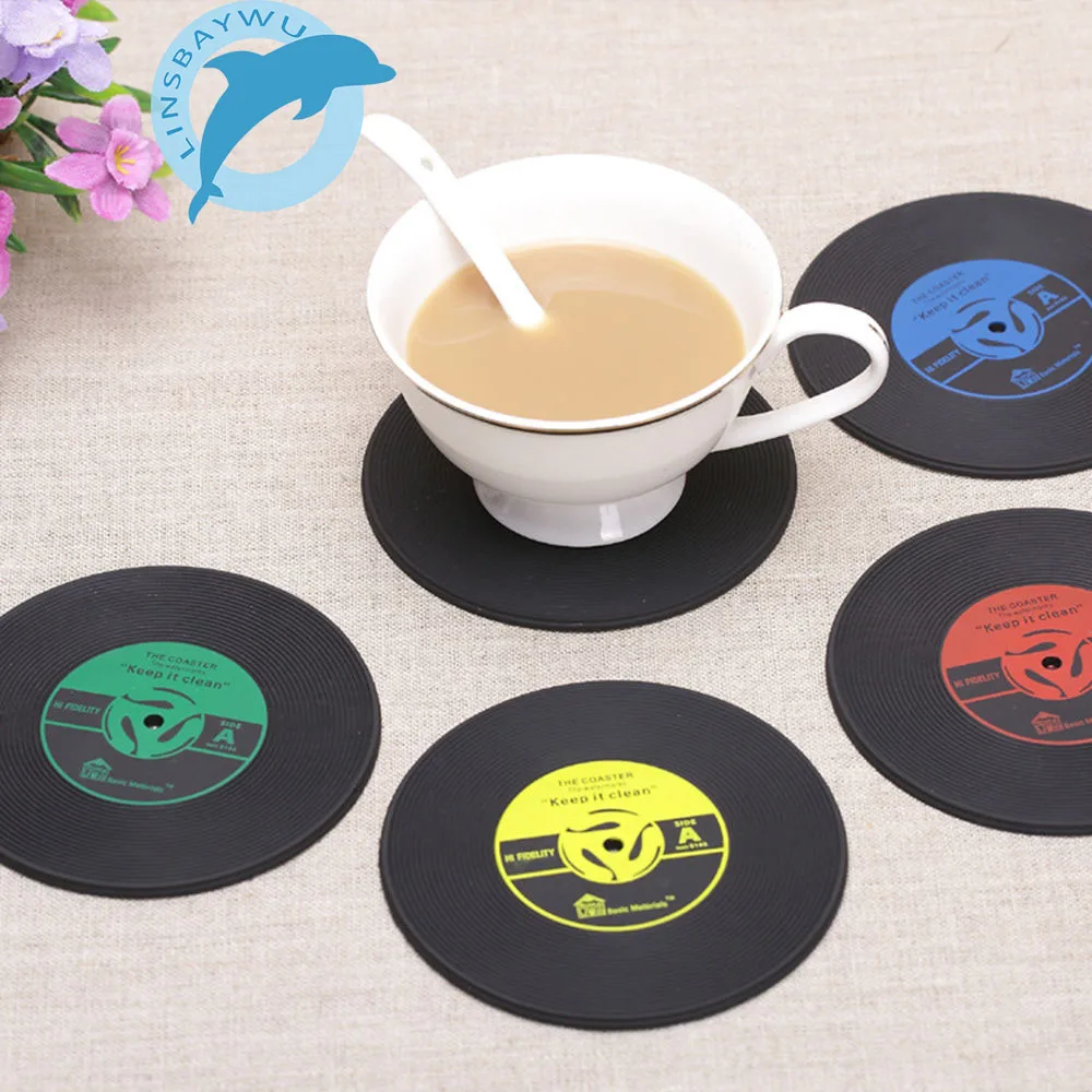 Retro Vinyl Drinks Coasters Table Cup Mat Home Creative Decor CD Record
