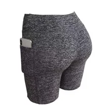 Для женщин шорты для йоги однотонная, с приметанными оборками леггинсы Gym сексуальные карман спандекс Фитнес Запуск сжатия Высокая талия мужские короткие леггинсы