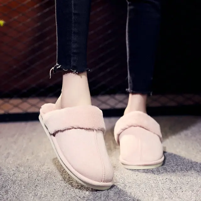 New Arrival Durable Home Slippers Unisex Micro Suede Upper Sheepskin Warm Comfortable Fur Plush Winter Slippers (14)