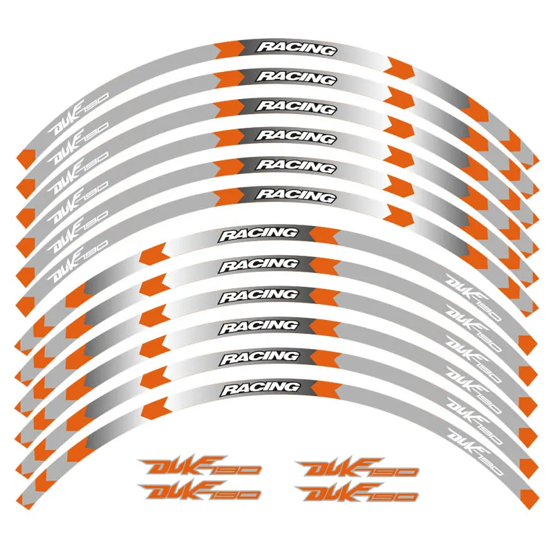 3 вида стилей moto rcycles наклейки для колес светоотражающий обод moto полоса лента 17 дюймов светоотражающие наклейки для KTM DUKE 125 250 390 790 1290 s - Цвет: B Oragen
