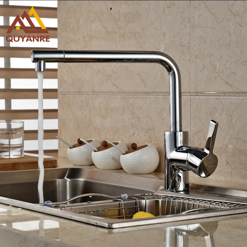 Digitaal Outlook Gedachte Chrome Swivel Lange Uitloop Keukenkraan Single Handvat Kranen Warm en Koud  Water Kraan|kitchen faucet|water faucetkitchen taps - AliExpress