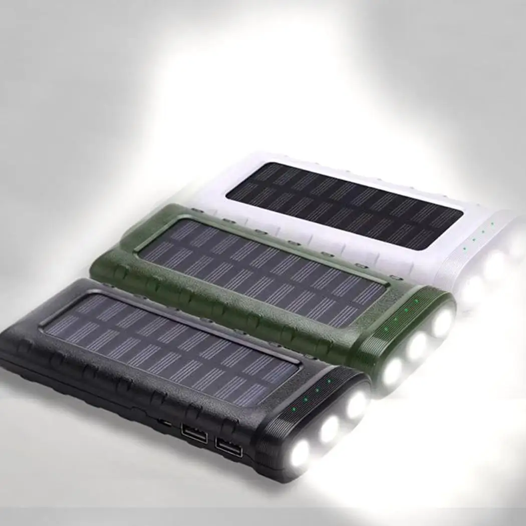 13000 mAh солнечный банк питания водонепроницаемый 13000 mAh Солнечное зарядное устройство 2 usb порта Внешнее зарядное устройство банк питания для Xiaomi iPhone samsung