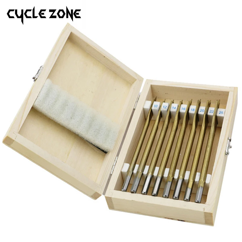 

8pcs / Set Titanium Coating Hex Shank Spade Bits Flat Boring Bit Wood Drill Bit Power Tools Hole Saw 10,12,16,18,20,25mm Packed