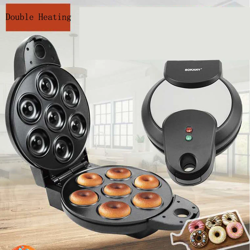 

220V Multi-function Full-automatic Donut Machine Household DIY Breakfast Waffle Cake Donut Maker Non-stick Grilled Pan