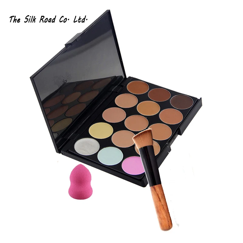 

Makeup Brushes kits and 15 Colors Concealer Palette and Sponge Puff Good Quality Beauty makeup Essential necessary WD