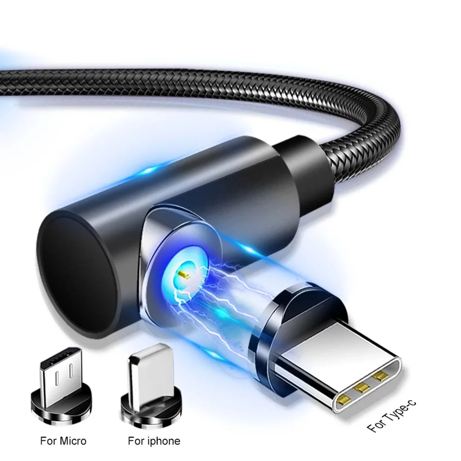 

1M/2M Fast Magnetic Cable Micro USB Type C Charger Charging For iPhone XS X XR 8 7 Samsung S9 S8 Magnet Android Phone Cable Cord