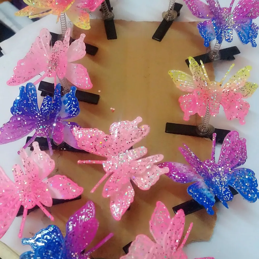 Cute Fashion hair accessories hairpin Toy Flowers Chicks Heart  Butterfly shape elastic hairpin to Princess Baby girl birthday, children's day love gift (11)