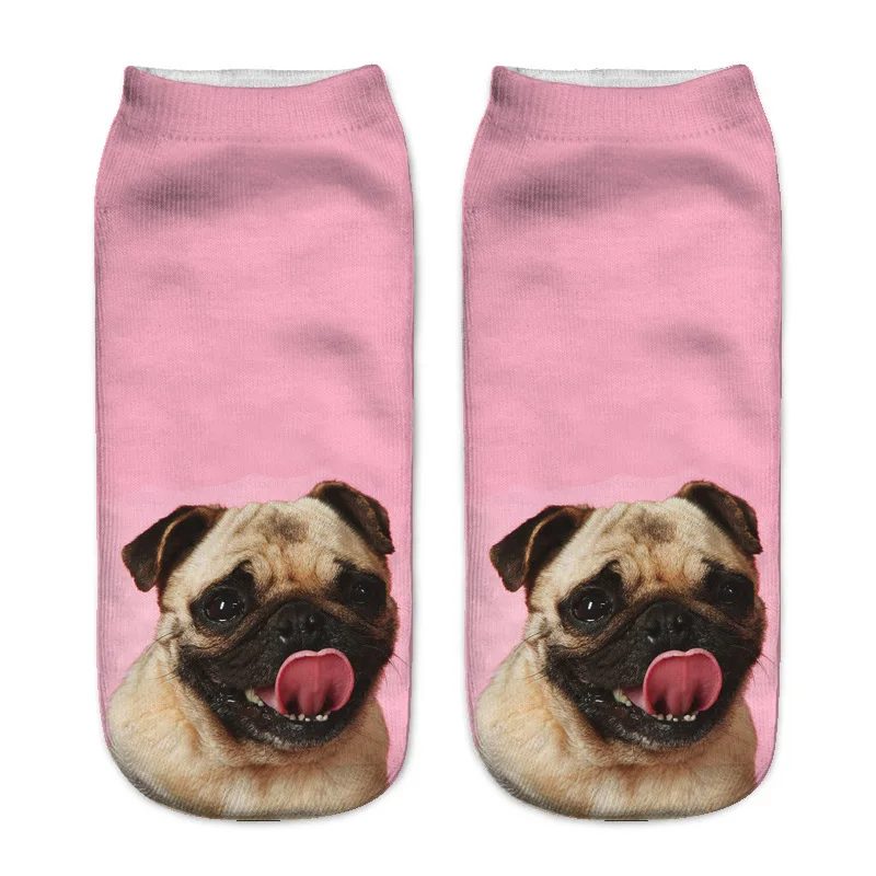 Женские популярные брендовые носки с 3D принтом, модные повседневные короткие носки унисекс с изображением собаки - Цвет: 5