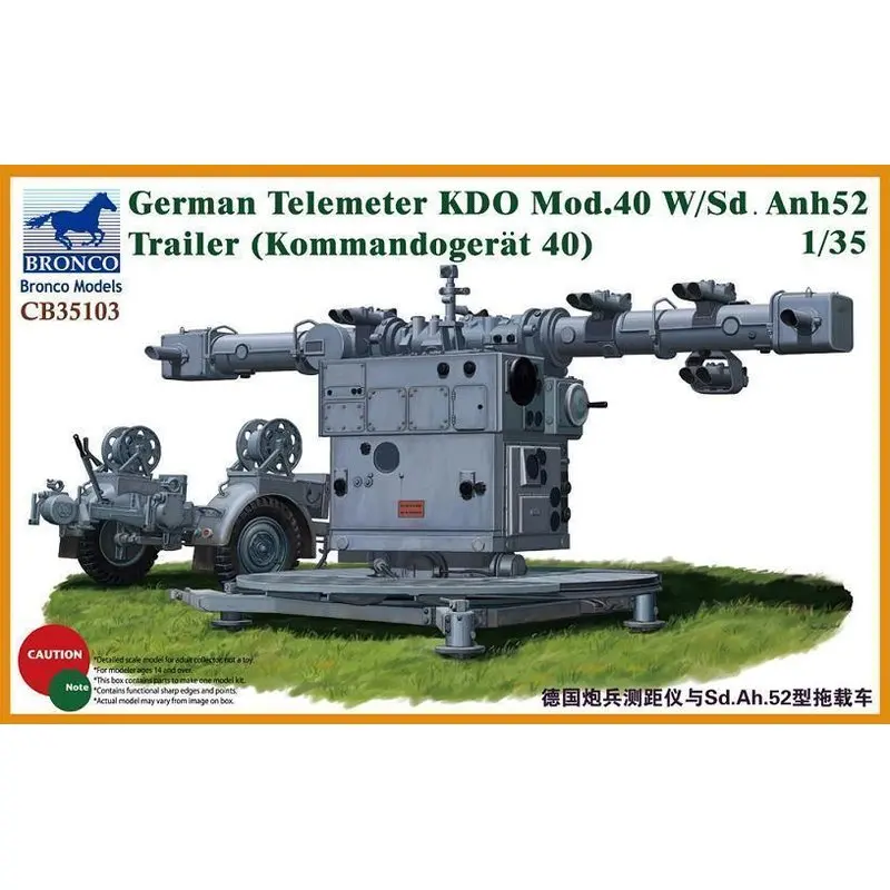 BRONCO CB35103 1/35 German Telemeter KDO Mod.40 w/Sd.Anh 52 Trailer - Scale Model Kit | Игрушки и хобби