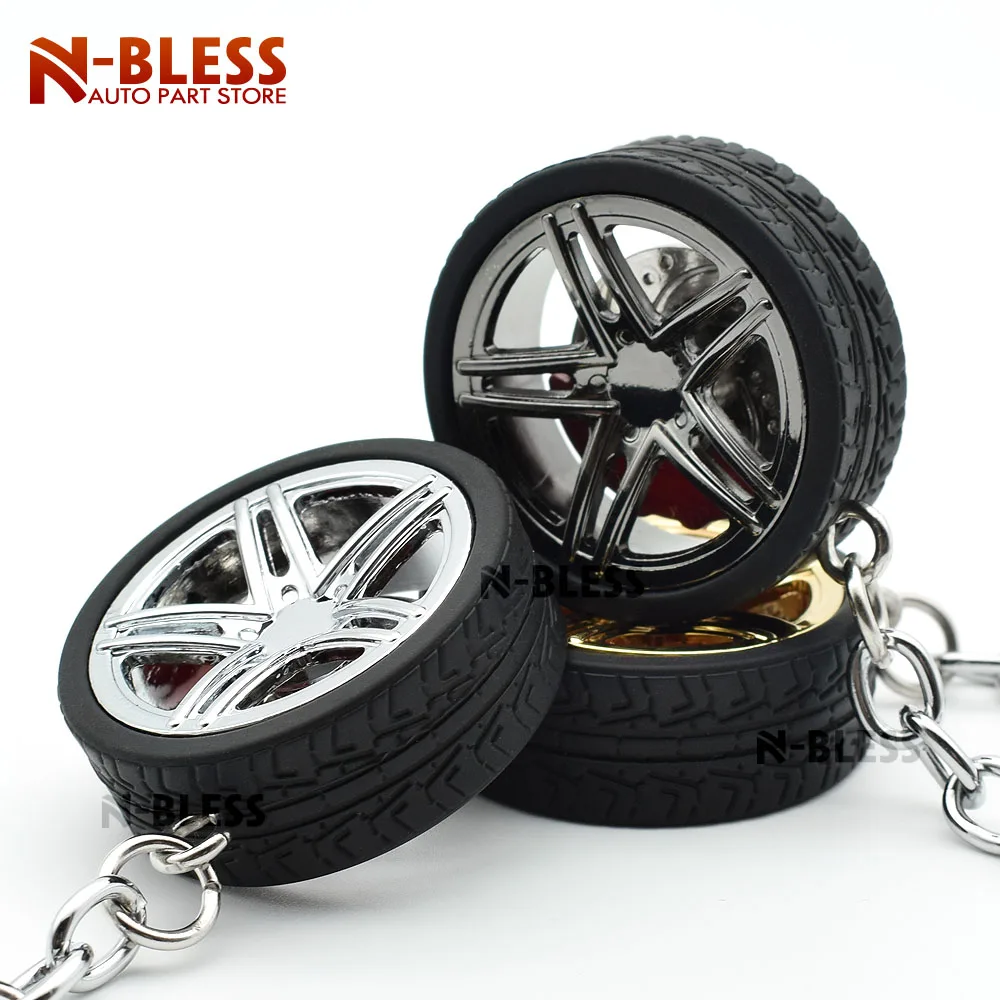 

Wheel Rim Tyre Keychain Keyring Key Chain Ring Keyfob with Brake discs Alloy for BENZ style Car Auto Wheel Rim Keychain