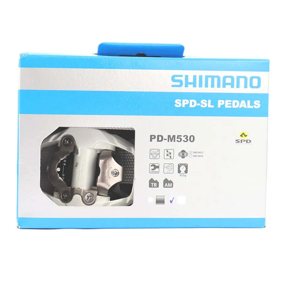 SHIMANO PD-M530 педаль SPD MTB Trail контактные педали с бусами включают SM-SH51 оригинальной коробке Черный Белый велосипед аксессуары
