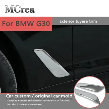 

MCrea 2pcsABS Silver Plating Outside Air Outlet Decorative Sequin Sticker For BMW 5 series G30 2017 2018 Car Styling Accessories
