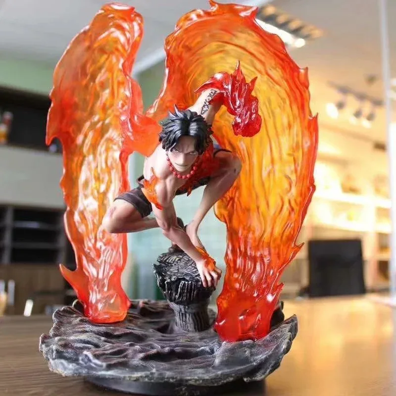 

Anime One Piece Portgas D Ace with Fire Fist GK PVC Action Figure Statue Collectible Model Kids Toys Doll Gift 28cm
