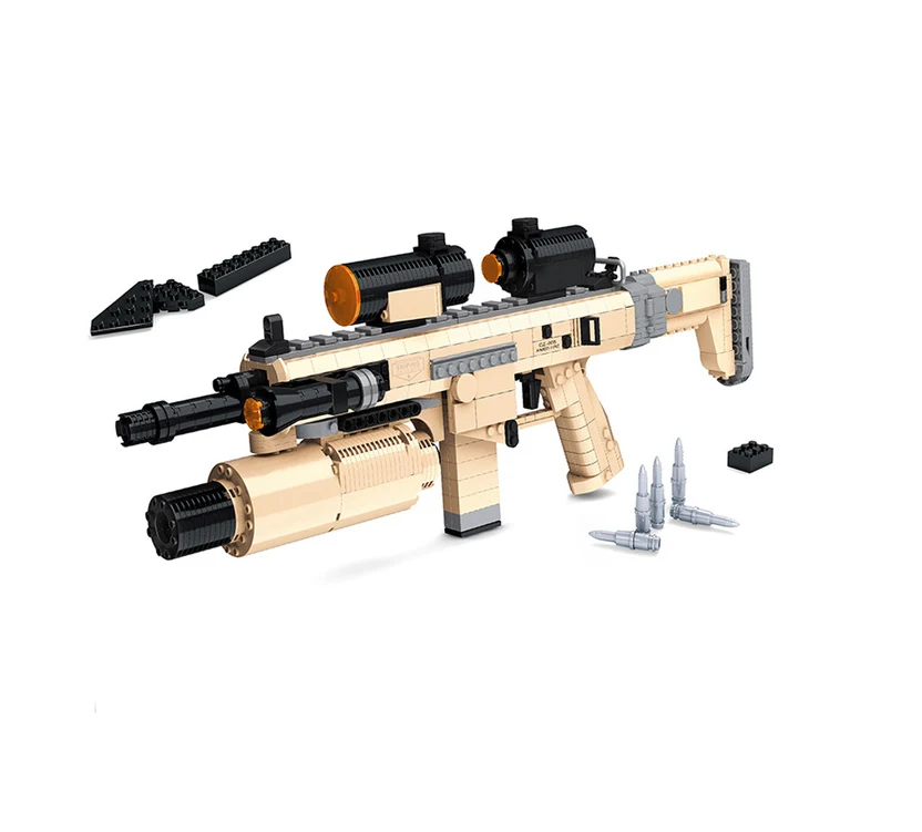 

AUSINI 767pcs Children's Educational Building Blocks Assembled Toy Gun Police Super Armaments Compatible