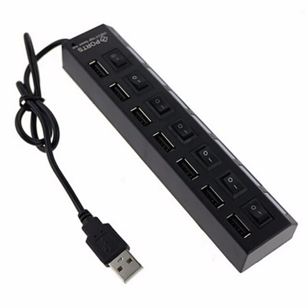 Внешние usb-концентраторы с 7 портами разветвитель 2,0 с микро портом питания для ПК ноутбука компьютера ноутбука аксессуары концентратор USB 2,0