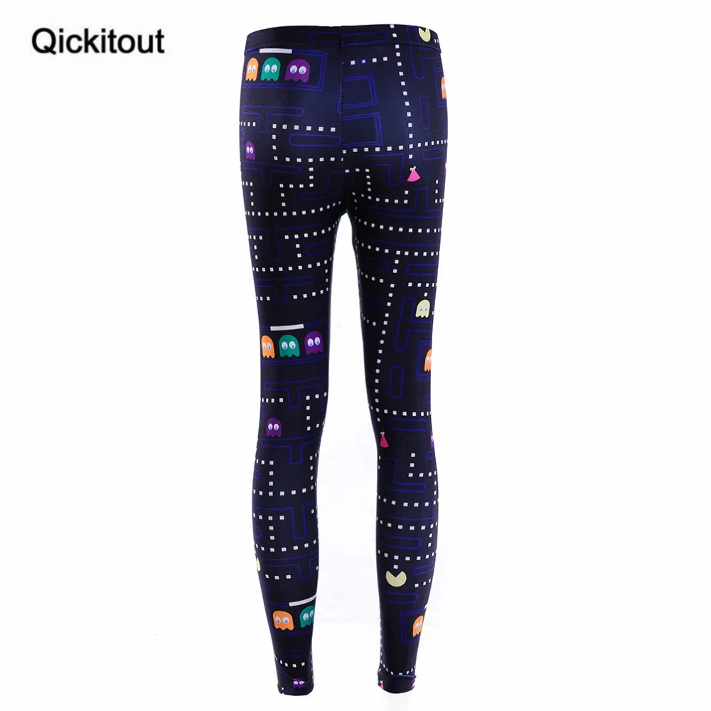 Qickitout леггинсы популярные женские штаны с космическим принтом Фитнес Леггинсы Muz-man PAC-MAN леггинсы женские леггинсы Высокое качество цифровой