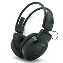 On-Ear LCD Foldable Headset Wireless Headphone Earphone with Fm Radio TF Card Sport Mp3 Player (White)