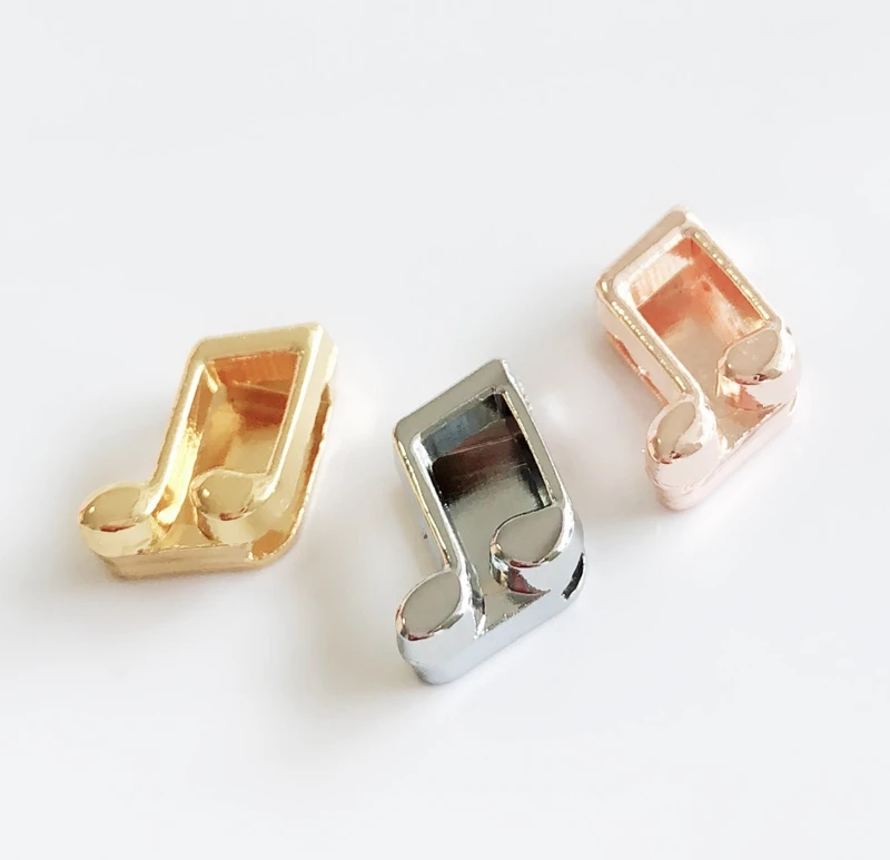 

10pcs, DIY accessory, Musical note Square Slide Charm Bead DIY 8MM Dog Cat Collar Wristband