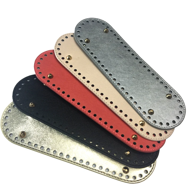 

26x8cm Knitting Bag Bottom PU Leather Oval Long Bag Bottom for Women Shoulder Bag Handbag Bottom DIY Manual Accessories KZBT011