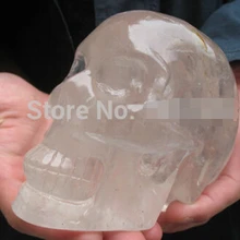 > Большой Резной прозрачный Кристал кварца, натуральный камень череп рейки заживление