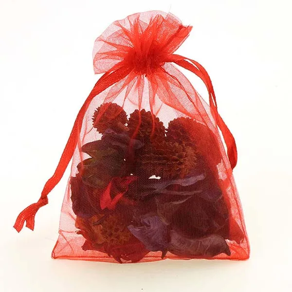 9x12 см, 100 шт/партия,, свадебная сумочка из органзы, мешочки для упаковки ювелирных изделий, милый Подарочный пакет, смешанный цвет, Детская сумка для конфет на день - Цвет: R