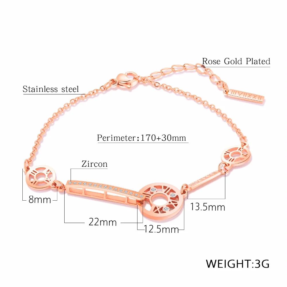 FATE LOVE Brand Hot Fashion Jewelry Cute Girl Bracelets for Women lady Silver Rose gold color GS924